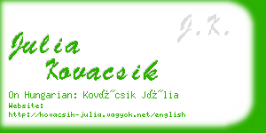 julia kovacsik business card